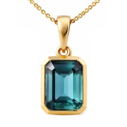 Zawieszka z żółtego złota z london blue topazem w szlifie szmargdowym - 1,93 ct (P93955 Y LBT) - zdjęcie: 2