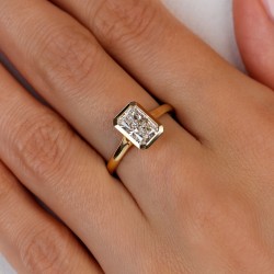 Pierścionek z żółtego złota z diamentem laboratoryjnym w szlifie radiant - 1,50 ct (R93955 Y LGD 1,50ct): 14 - zdjęcie: 6