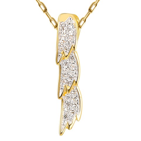 Zawieszka z żółtego złota z diamentami - fale (P101283 Y)