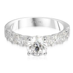 Pierścionek z białego złota z diamentami laboratoryjnymi (R73305 W LGD 2,00ct): 10 - zdjęcie: 4