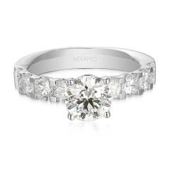 Pierścionek z białego złota z diamentami laboratoryjnymi (R73305 W LGD 1,50ct)