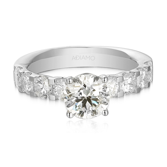 Pierścionek z białego złota z diamentami laboratoryjnymi (R73305 W LGD 1,50ct): 14