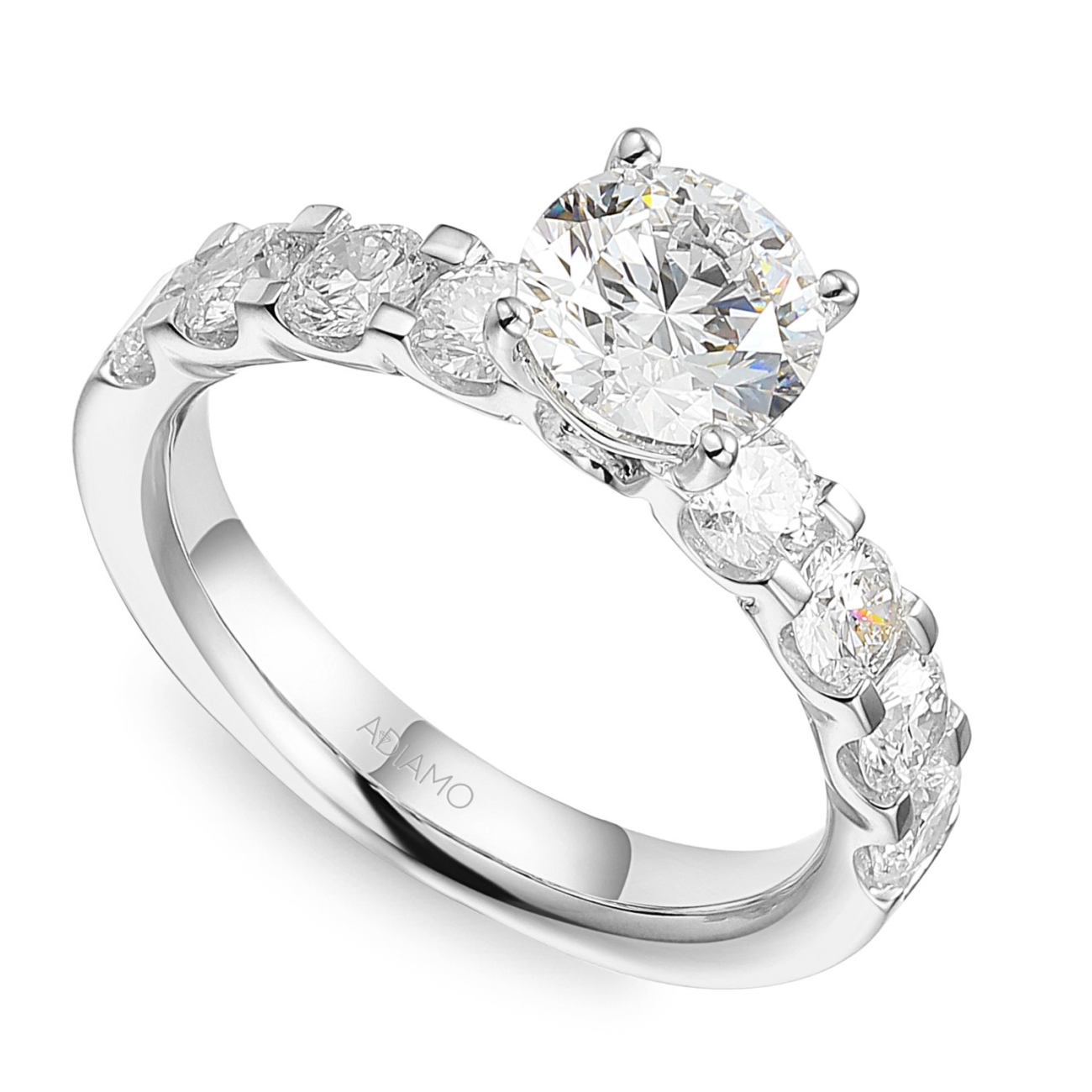 Pierścionek z białego złota z diamentami laboratoryjnymi (R73305 W LGD 1,50ct): 14