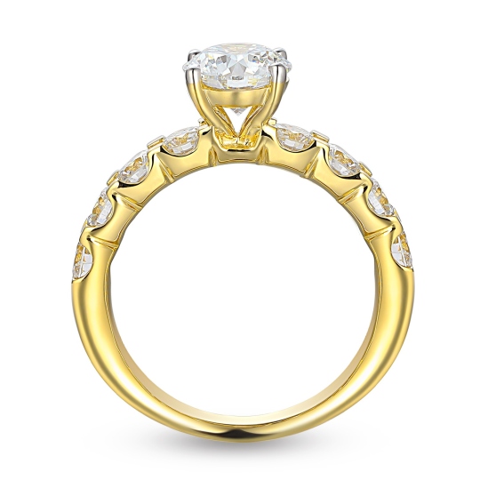 Pierścionek z żółtego złota z diamentami laboratoryjnymi (R73305 Y LGD 1,54ct): 15