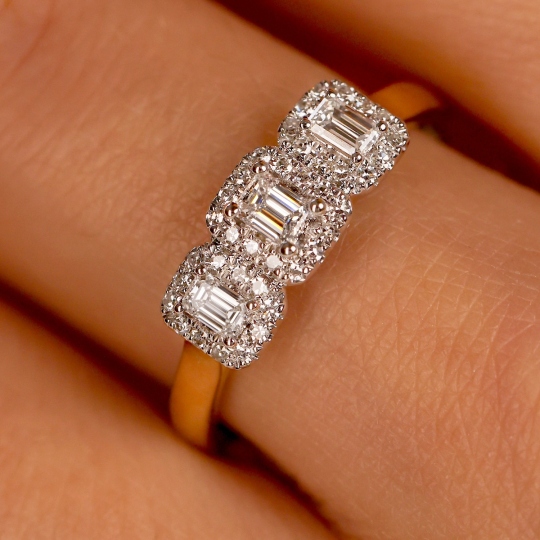 Pierścionek z żółtego złota z diamentami (R86092 YW): 13