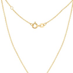 Naszyjnik z żółtego złota - 45 cm - diamentowana kuleczka (N25195 Y) - zdjęcie: 3