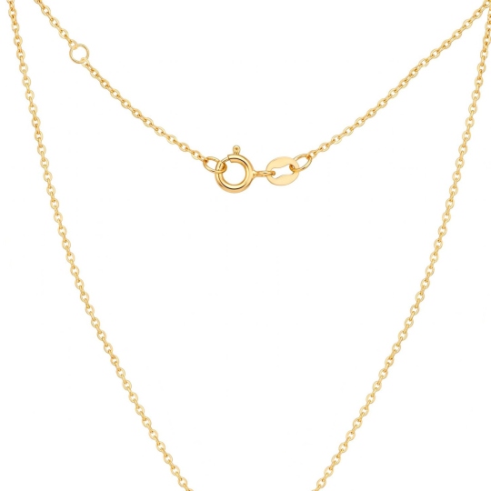 Naszyjnik z żółtego złota - 45 cm - diamentowana kuleczka (N25195 Y)