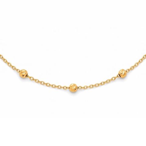 Naszyjnik z żółtego złota - kuleczkami (2,78 g) (N11254 Y)