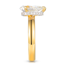 Pierścionek z żółtego złota z diamentem laboratoryjnym w szlifie gruszkowym - 2,00 ct (R103640 Y LGD 2,04ct): 15 - zdjęcie: 4