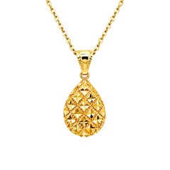 Zawieszka z żółtego złota - diamentowana łezka - (P10232 Y)
