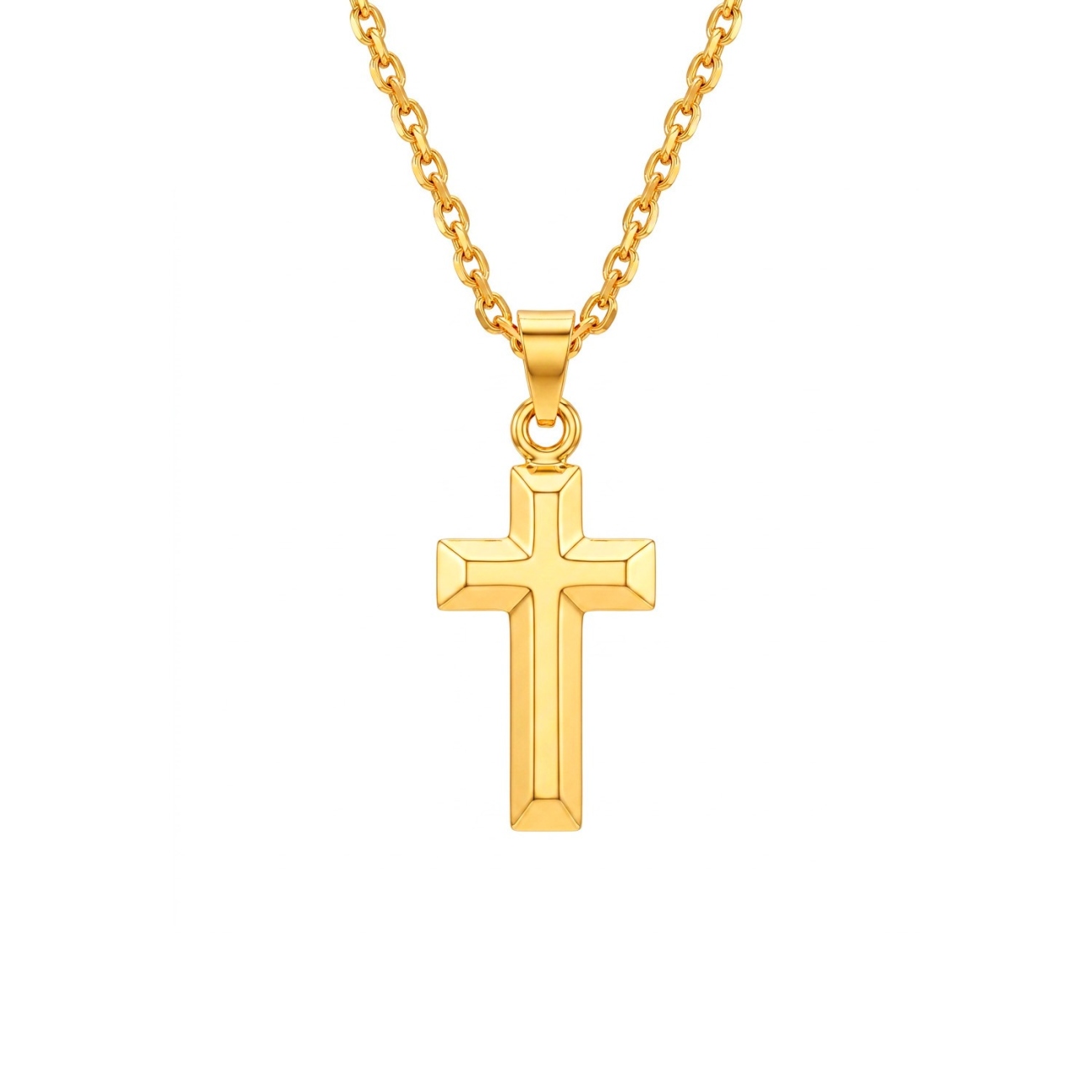 Zawieszka z żółtego złota - trapezowany krzyżyk - 0,64 g (P26220 Y)