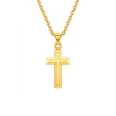 Zawieszka z żółtego złota - trapezowany krzyżyk - 0,64 g (P26220 Y)