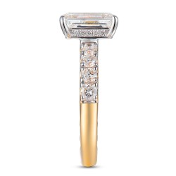 Pierścionek z diamentami laboratoryjnymi w szlifie szmaragdowym - 3,00 ct (R103639 YW LGD 3,08ct): 15 - zdjęcie: 4