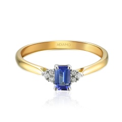 Pierścionek z tanzanitem i diamentami (R88463 YW T)