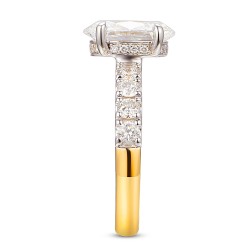 Pierścionek z diamentami laboratoryjnymi w szlifie owalnym - 3,00 ct (R103638 YW LGD 3,04ct): 14 - zdjęcie: 4