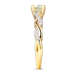 Pierścionek z żółtego złota z diamentami naturalnymi o przeplatanej szynie - 0,50ct (R105015 Y 0,50ct): 10 - zdjęcie: 4