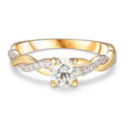 Pierścionek z żółtego złota z diamentami naturalnymi o przeplatanej szynie - 0,50ct (R105015 Y 0,50ct): 10 - zdjęcie: 3