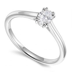 Pierścionek z białego złota z diamentem laboratoryjnym w szlifie owalnym - 0,30 ct (R96118 W LGD 0,31ct): 10 - zdjęcie: 2