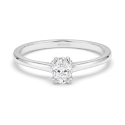 Pierścionek z białego złota z diamentem laboratoryjnym w szlifie owalnym - 0,30 ct (R96118 W LGD 0,31ct): 10 - zdjęcie: 3