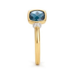 Pierścionek z london blue topazami i diamentami (R105437 Y LBT): 15 - zdjęcie: 4