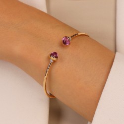 Bransoletka bangle z ametystami w szlifie kaboszonowym i diamentami (B10550 Y AM) - zdjęcie: 4