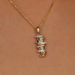 Zawieszka z żółtego złota z diamentami (P105442 Y) - zdjęcie: 4