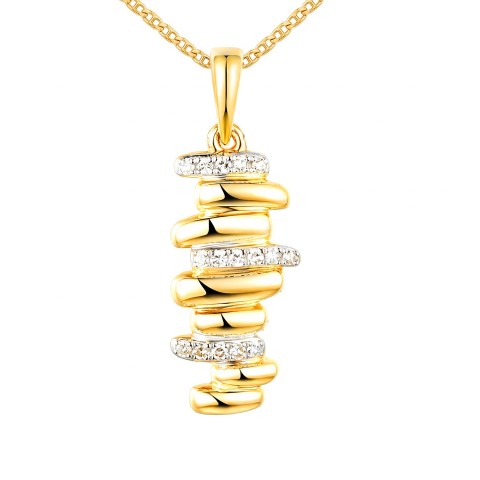 Zawieszka z żółtego złota z diamentami (P105442 Y)