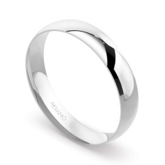 Obrączka ślubna, białe złoto, półokrągła, męska, 4,5 mm