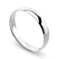 Obrączka ślubna, białe złoto, półokrągła, męska, 4 mm