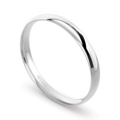 Obrączka ślubna, białe złoto, półokrągła, męska, 3 mm (O-AD01 3M W M)