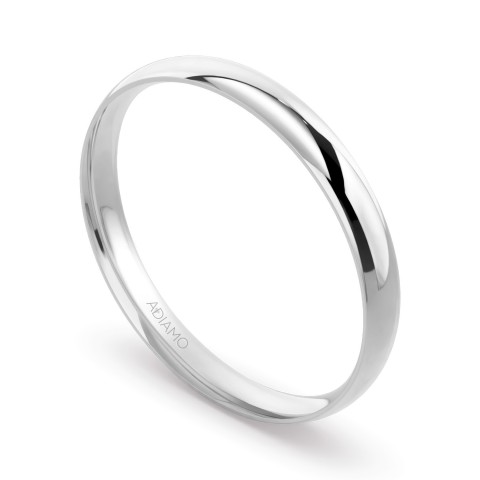 Obrączka ślubna, białe złoto, półokrągła, męska, 3 mm (O-AD01 3M W M)