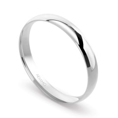Obrączka ślubna, białe złoto, półokrągła, męska 3,5 mm (O-AD01 3,5M W M)