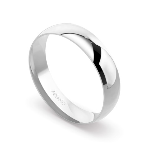 Obrączka ślubna, białe złoto, półokrągła, damska, 4,5 mm