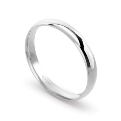 Obrączka ślubna, białe złoto, półokrągła, damska, 3 mm