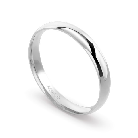 Obrączka ślubna, białe złoto, półokrągła, damska, 3 mm