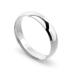 Obrączka ślubna, białe złoto, półokrągła, damska 4 mm