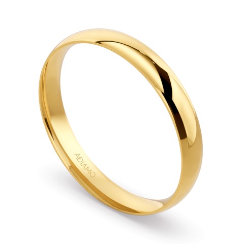 Obrączka ślubna, żółte złoto, półokrągła, męska 3,5 mm (O-AD01 3,5M Y M)