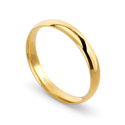 Obrączka ślubna, żółte złoto, półokrągła, damska, 3 mm