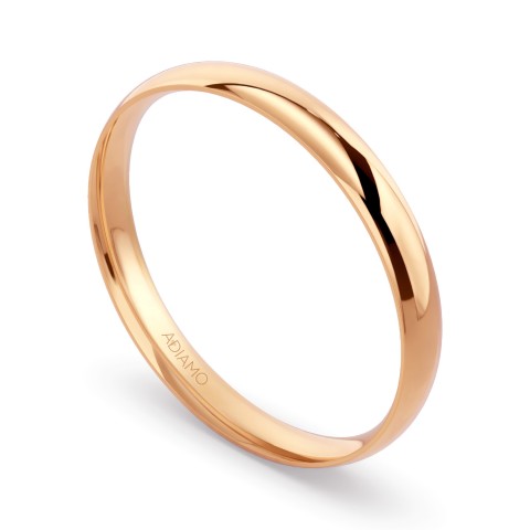 Obrączka ślubna, różowe złoto, półokrągła, męska, 3 mm (O-AD01 3M R M)