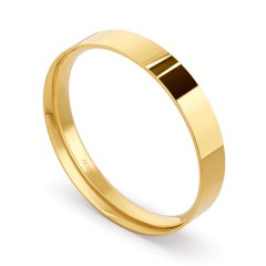 Obrączka ślubna, żółte złoto, płaska, męska, 4 mm