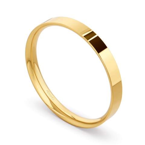 Obrączka ślubna, żółte złoto, płaska, męska, 3 mm