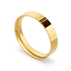 Obrączka ślubna, żółte złoto, płaska, damska, 4 mm