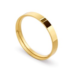 Obrączka ślubna, żółte złoto, płaska, damska, 3 mm