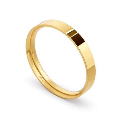 Obrączka ślubna, żółte złoto, płaska, damska, 3 mm