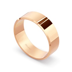 Obrączka ślubna, różowe złoto, trapezowa, damska, 6 mm (O-AD03 6M R D): 7 - zdjęcie: 2