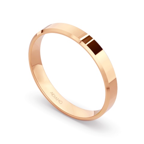 Obrączka ślubna, różowe złoto, trapezowa, damska, 3 mm (O-AD03 3M R D)