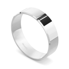 Obrączka ślubna, białe złoto, trapezowa, męska 6mm (O-AD03 6M W M)