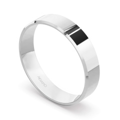 Obrączka ślubna, białe złoto, trapezowa, męska 5mm (O-AD03 5M W M)