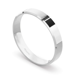 Obrączka ślubna, białe złoto, trapezowa, męska 4mm (O-AD03 4M W M)