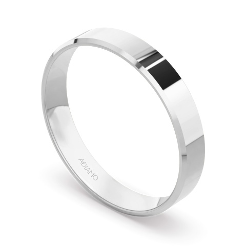 Obrączka ślubna, białe złoto, trapezowa, męska 4mm (O-AD03 4M W M)